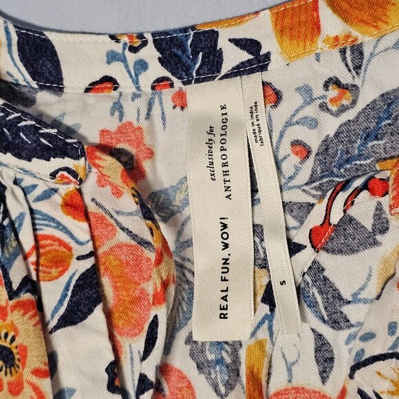 Anthropologie Flannel Pajama Dress Women Size 5 Real Fun, Wow Floral Tiered - Picture 5 of 16